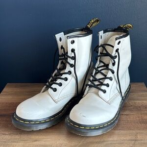 Dr. Martens White Boots with Black Laces